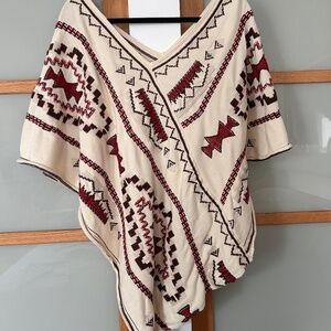 Johnny Was embroidered poncho